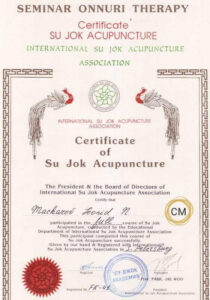 Макаров ЛН - Сертификат по Су Джок акупунктуре